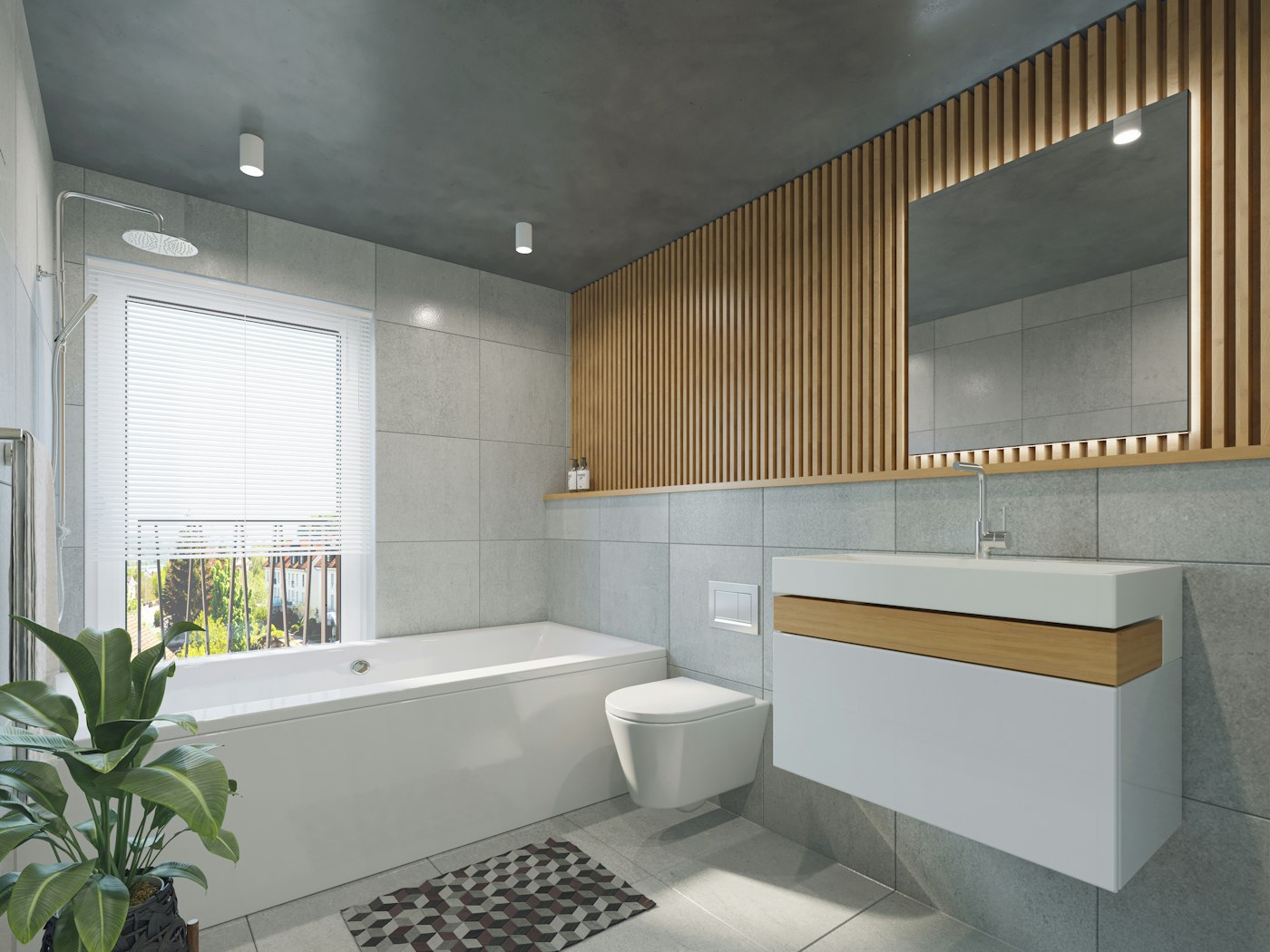 Fertig saniertes modernes Badezimmer als Referenzprojekt